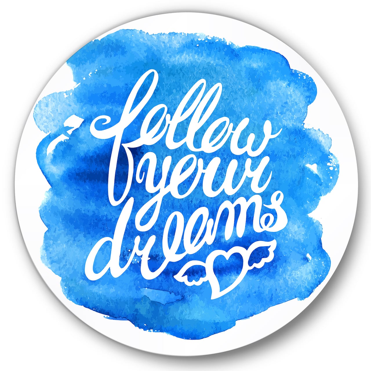 Designart - Follow Your Dreams I - Modern Metal Circle Wall Art